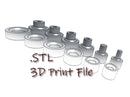 6 Piece Round Dimple Die Set 3D Print File