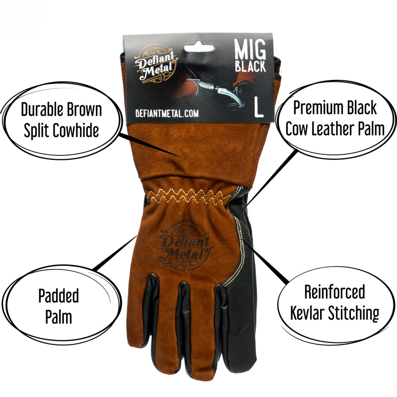 Defiant Metal Black MIG Gloves
