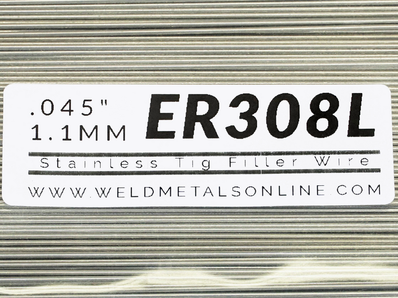 Stainless steel TIG filler wire .035 inches 0.9 millimeters .045 inches 1.1 millimeters 1/16 inches 1.6 millimeters