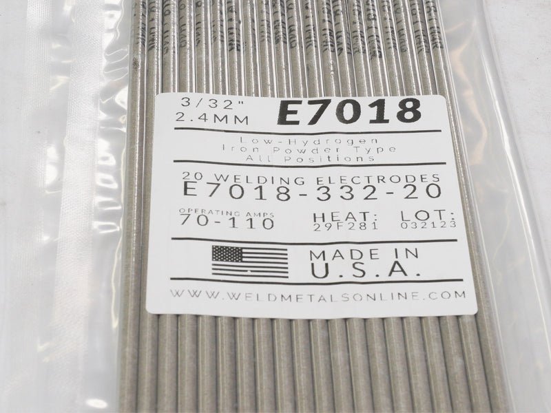 E7018 3/32" Welding Electrodes 20 Pack