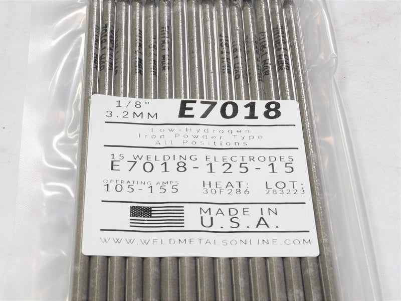 E7018 1/8" Welding Electrodes 15 Pack