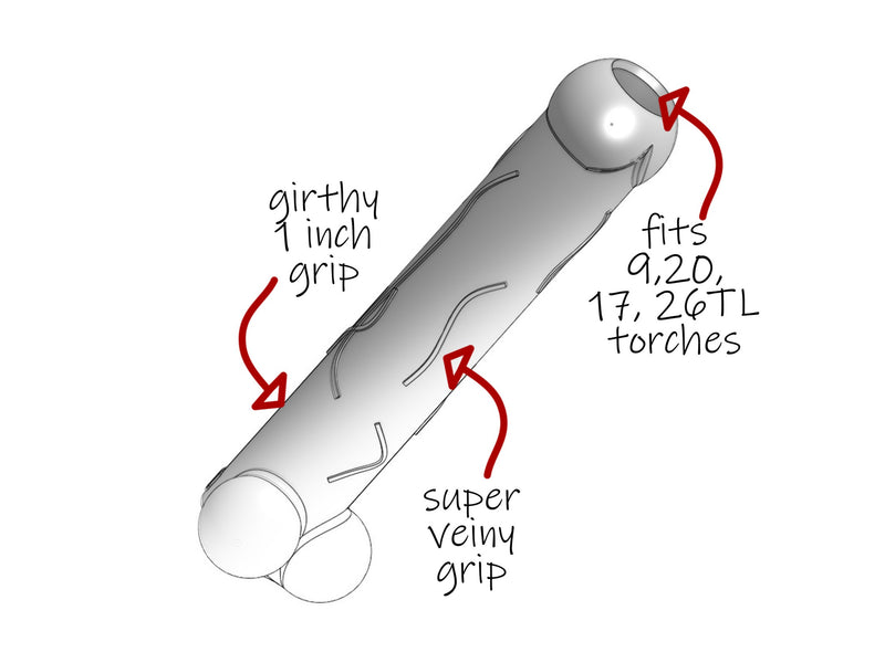 Funny Dick Torch Prank TIG Handle for 9, 20, 17 Torches 3D Print File