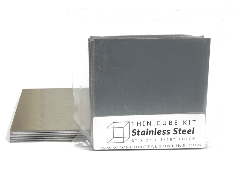 Thin Cube Kit stainless steel 3" x 3" x 1/16" thick