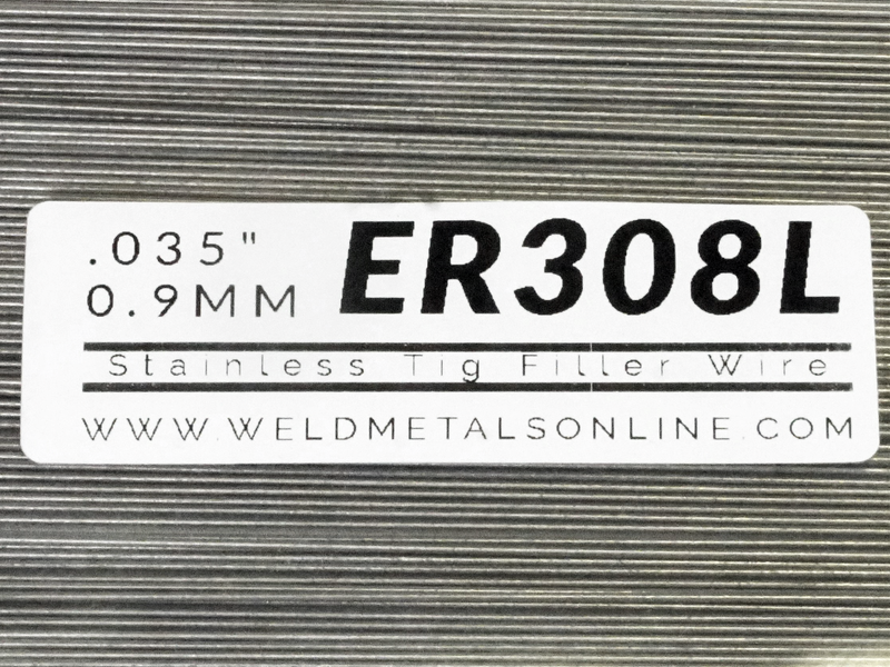 Stainless steel TIG filler wire .035 inches 0.9 millimeters .045 inches 1.1 millimeters 1/16 inches 1.6 millimeters
