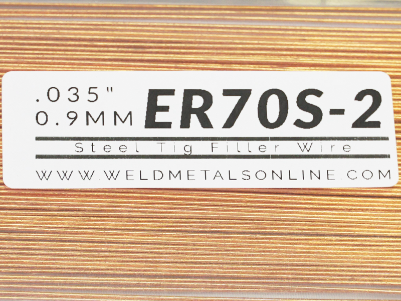 Steel TIG filler wire .035 inches 0.9 millimeters .045 inches 1.1 millimeters 1/16 inches 1.6 millimeters