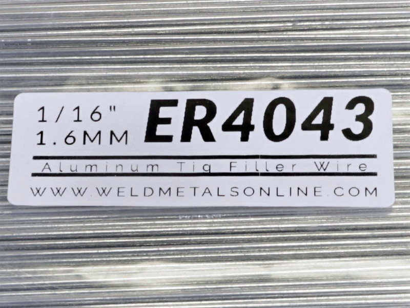aluminum TIG filler wire .045 inches 1.1 millimeters 1/16 inches 1.6 millimeters 3/32 inches 2.4 millimeters